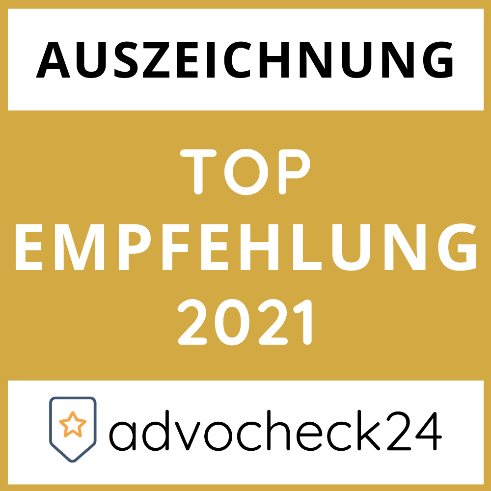 advocheck24 Auszeichnungen Top Empfehlugn 2021